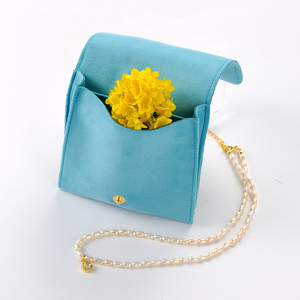 GLAMPKG Custom Printed Logo Button Suede Jewelry Pouch Lid <b>Paper</b> Box Necklace Earring Bracelet Storage Bag Jewelry Packaging Set - Product Image 6