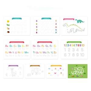 Livre d'activités Montessori effaçable pour enfants : alphabet, chiffres, dinosaures, compétences de vie et autocollants de circulation pour l'apprentissage préscolaire - Product Image 3