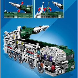 รถคอมแบตทหารของเล่นก่อสร้างขีปนาวุธนิวเคลียร์ปืนครกเซอร์รถบรรทุกอิฐกองทัพอากาศ465 + ชิ้น - Product Image 6