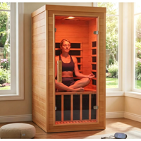 Estufa de Sauna Ecológica de Infrarrojos Lejanos de Espectro Completo, Baja Emisión de EMF, para 1-6 Personas, Apta para Apartamentos y Villas Modernas, de Madera Maciza de Hemlock, PLT