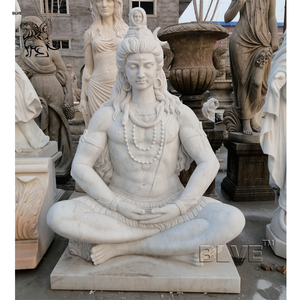 Statua di Radha e <span class=keywords><strong>Krishna</strong></span> in Marmo Nero Antico Scolpito a Mano per Decorazione Giardino Esterno BLVE Scultura in Pietra Naturale del Dio Indù - Product Image 5