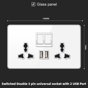 Bán buôn đôi Anh tiêu chuẩn điện nhà cắm điện ổ cắm tường chuyển đổi ổ cắm với cổng USB - Product Image 6