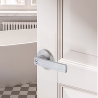 Manijas de Puerta de Acero Inoxidable Estilo Americano para Dormitorio, Manija de Puerta de Lujo con Cerradura y Llave