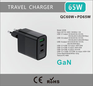 Produits les plus populaires chargeur mural 65W GaN Power Adapter charge rapide avec affichage LED pour téléphone cellulaire - Product Image 2