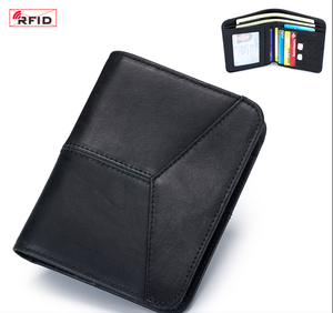 Wholesale High Quality Business New RFID Men's Wallet Genuine Cowleather Retro Vertical <b>Card</b> Slots Trifold Wallet with <b>SIM</b> <b>Card</b> - Product Image 4