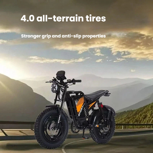 Moto tout-terrain électrique pour adultes <span class=keywords><strong>avec</strong></span> pneus larges de 20 pouces, batterie au lithium, moteur sans balais, <span class=keywords><strong>suspension</strong></span> <span class=keywords><strong>avant</strong></span> <span class=keywords><strong>et</strong></span> arrière <span class=keywords><strong>et</strong></span> capacité tout-terrain - Product Image 5