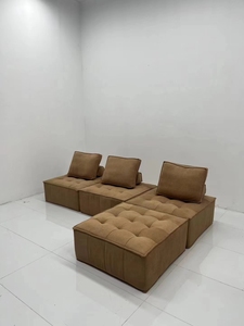 KEHUI Canapé compressé Belles mesures à carreaux intégrales Tofu et entrepôts Bloc vidéo Expansif <span class=keywords><strong>sur</strong></span> canapé d'angle compressé - Product Image 3