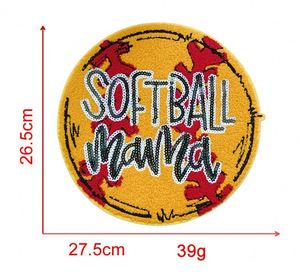 Grande écusson thermocollante brodée de sequins, motif Maman de la Fête du Football, pour T-shirts et sweats à capuche - Product Image 4