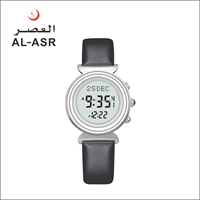 Montre numérique musulmane Al Asr avec alarme Adhan, résistante à l'eau, chronomètre sportif, 50 mm, acier inoxydable, montre de prière pour couple