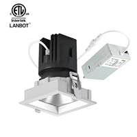 Plafonnier LED modulaire polarisé anti-éblouissement à 5 températures de couleur sélectionnables, étanche IC pour emplacement humide, certifié ETL