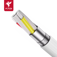 Cable de Datos FLYCDI de Carga Rápida con Rayas, Cable de Datos Tipo-C de 1M para Android y Computadora