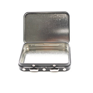 ケースボックスヒンジ付き気密チャイルドプルーフタバコキャンディピルメタルボタンロックブリキケースボックス - Product Image 4