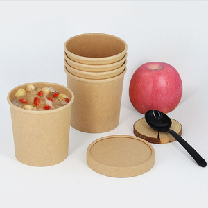 Tazones y Tapas de Papel Kraft Biodegradables Desechables de 500ml-1300ml, Tazón Ecológico Resistente al Aceite para Snacks y Ensaladas con Papel Dorado - Product Image 5