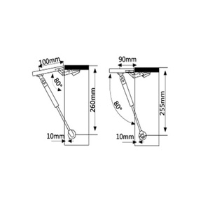 Iron Grey Gas <b>Spring</b> Cabinet Support for Furniture Cylinder-Contemporary Design for Workshop Home Office Living Room Bathroom - Product Image 5