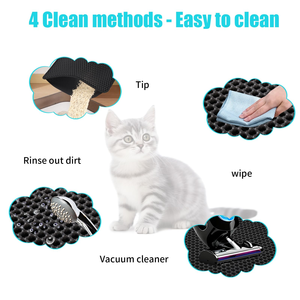Wholesale Double Eva <b>Cat</b> Litter Mat Foldable Washable Pet Honeycomb Leaky Sand Mat <b>Cat</b> Litter <b>Box</b> Cleaning Mat - Product Image 4