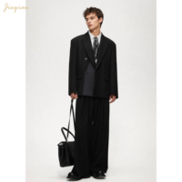 Costume 2 pièces surdimensionné pour homme : style streetwear, coupe ample, tissu extensible TR, lavable en machine, personnalisation en petite série, faible MOQ