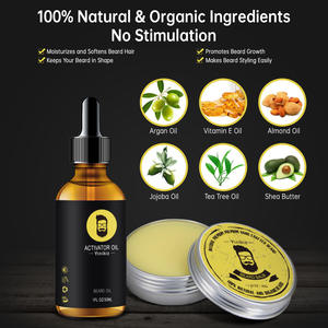 Cuidado del cabello facial profesional todo en uno crecimiento de la barba Kit de suero de aceite alisador de barba Kit de aseo para hombres cuidado diario - Product Image 5