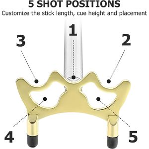 Support de queue de billard Skylety réglable en aluminium avec tête de pont en laiton amovible pour le snooker et le billard - Product Image 6