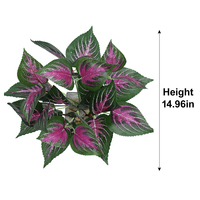 Bouquet de feuilles de coleus artificielles en plastique, variété rose veinée, fausse verdure durable, haute simulation, pour arrangements floraux de mariage