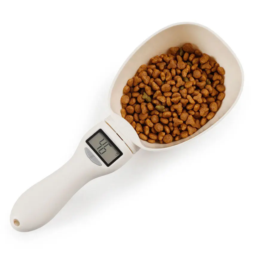 Cuchara de pesaje de comida electrónica automática para gatos y perros Suministros para mascotas Herramienta de cuchara de medición