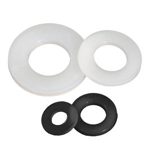 Isolamento Redondo Plain <span class=keywords><strong>Plastic</strong></span> Nylon PA66 Junta Anel PE Branco Preto Fastener Seals Espaçador De Borracha Arruela Plana - Product Image 2