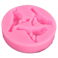 Günstige Klassische Beliebte 3D-Vogel-Grafik-Silikonform für Kuchen und Fondant-Dekoration mit Lebendigen Motiven von Kuckuck, Spatz und Elster