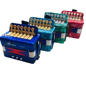 Accordéon pour enfants 7 touches 2 basses, instrument de musique jouet pour enfants de 5 à 7 ans, couleurs bleu royal, bleu ciel, rouge, vert, origine Yiwu - Product Image 4