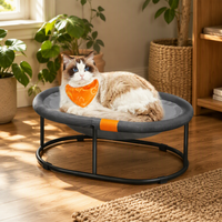 USMILE Lit de repos surélevé de luxe pour chat, portable et rafraîchissant – Tissu amovible, lavable, confortable, doux et respirant pour toutes les saisons