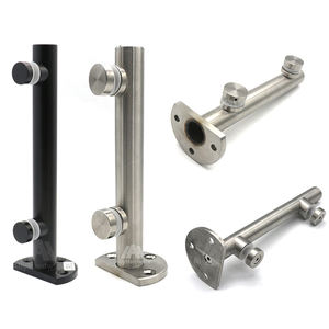 Colonne moderne en acier inoxydable avec miroir satiné et verre noir pour <span class=keywords><strong>piscine</strong></span>, <span class=keywords><strong>escalier</strong></span>, balcon, clôture, pince de fixation - Product Image 1