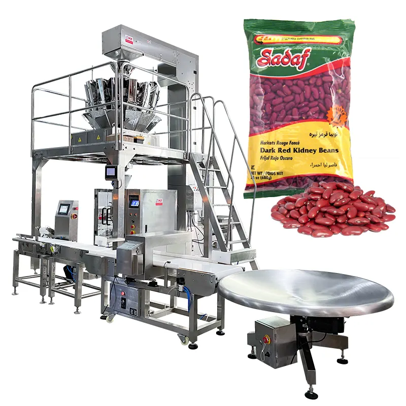 Fully Automatic Multi-head Scale Beans Weighing Packaging Machine Seed Soya Bean Peanut Grain Pouch Packing Machine