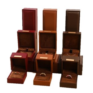 Custom Logo Jewelry <b>Box</b> Manufacturer Wholesale Price Pendant Bracelet PU Leather <b>Ring</b> Jewelry <b>Box</b> for Personality Brand Custom - Product Image 1