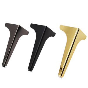 Patas de metal para muebles, soportes para sofá, mueble de TV, mesa de centro, mueble de cocina, mueble de baño, acabado mate en negro y dorado - Product Image 2