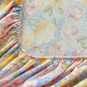 Parure de lit 3 pièces en polyester <span class=keywords><strong>imprimé</strong></span> floral sur mesure, <span class=keywords><strong>drap</strong></span>-<span class=keywords><strong>housse</strong></span> respirant anti-poussière à poches profondes pour la maison - Product Image 6