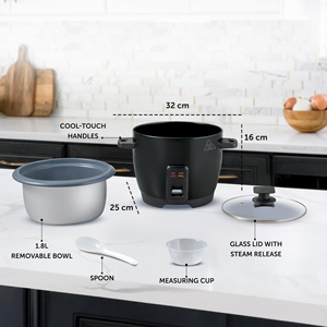 Cuisinières électriques 110 V avec couvercle en verre, antiadhésives, pour la maison, multi-capacités (0,6 L, 1,0 L, 1,5 L, 1,8 L, 2,2 L, 2,8 L), cuiseur à riz - Product Image 2