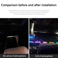 Coloré LED intérieur de voiture application cachée télécommande atmosphère lampe USB rvb voiture lumière ambiante bande acrylique tableau de bord lumière