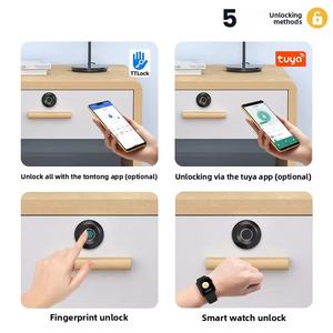 Serrure de cabinet intelligente en alliage de zinc Liantian S102-F avec empreinte digitale, pour casier de gym, école, bureau, tiroir sécurisé, <span class=keywords><strong>numérique</strong></span> électronique biométrique Tuya - Product Image 2