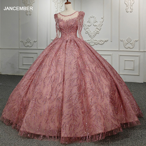 9962 Nouvelle robe de bal élégante et romantique personnalisée de luxe avec appliques, manches longues - Product Image 2