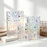 Nouvelle conception de classeur holographique en PVC transparent avec 2 boucles pour le rangement de cartes/bureau/école/voyage