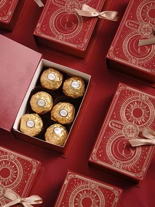 Châu Âu cho cuốn sách ma thuật phong cách Hội Đồng Quản trị thẻ Hộp Quà tặng đám cưới vật liệu tái chế Matt nhiều lớp với lụa Ribbon cho kẹo & chocola - Product Image 5