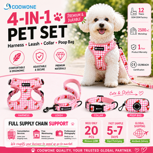 <span class=keywords><strong>Harnais</strong></span> <span class=keywords><strong>pour</strong></span> <span class=keywords><strong>chien</strong></span> personnalisé avec logo OEM, sans traction, <span class=keywords><strong>rembourré</strong></span> en néoprène doux, ensemble <span class=keywords><strong>harnais</strong></span> et laisse à motifs <span class=keywords><strong>pour</strong></span> chiot - Product Image 4