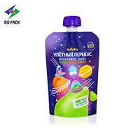 Poche à bec verseur en plastique personnalisée pour jus de fruits pour bébés, avec couvercle, pour emballage de sauces et poches de cuisson sous autoclave