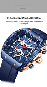 Onola 6852 Chronograph Silicone Strap Watch Men's Luxury Life Waterproof Multi-function Reloj Quartz Movement Calendar Watches - Product Image 3