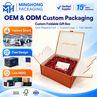 Boîte cadeau de Noël personnalisée OEM ODM, emballage en papier de luxe avec rabats découpés et logo pour cadeaux d'entreprise