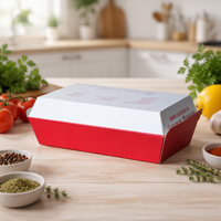 Boîte à hamburger jetable en carton à couvercle articulé, idéale pour la vente en gros et les commandes à emporter