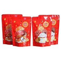 Sachets Mylar personnalisés imprimés thermoscellables en plastique avec fermeture éclair, anti-odeur, à fond plat, avec fenêtre, pour poulet rôti et bonbons