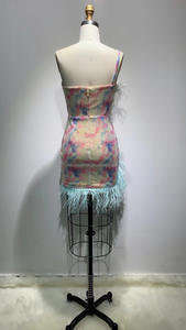 Novance Top Seller <span class=keywords><strong>2023</strong></span> Sexy Mini luccicante abito abito da sera elegante con piume a schienale <span class=keywords><strong>abiti</strong></span> da Club per donne Sexy - Product Image 4