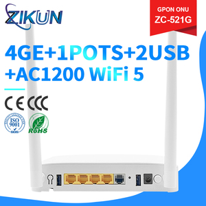 ZC-521G GPON ONU 4GE+2USB+1POTS AC1200 WiFi5 de Doble Banda, Terminal de Red Óptica FTTH con Soporte para VoIP e IPTV - Product Image 2