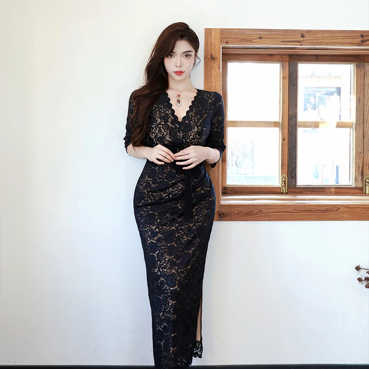 babes in black dress Antonella Mini Dress main image 1
