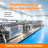 Ligne d'abattage de volailles commerciale 800BPH en acier inoxydable SUS304 pour usine de traitement de la viande