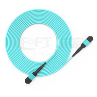 Cordon de brassage fibre optique MPO OM3 Multimode 8 fibres à faible perte LSZH/PVC UPC 5m 40G/100G 850/1300nm 3.0mm YOFC/CORNING 20dB perte de retour